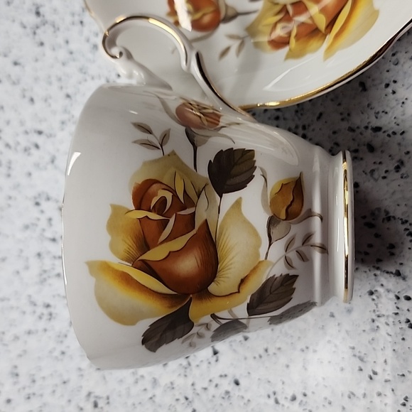 Yellow Rose Regency English Bone China Tea Cup & Saucer MINT - Picture 5 of 8